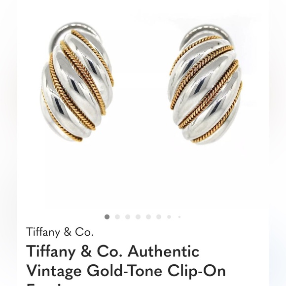 Tiffany & Co. Gold Rope and Sterling Silver Swirl Clip-On Earrings - Picture 2 of 9